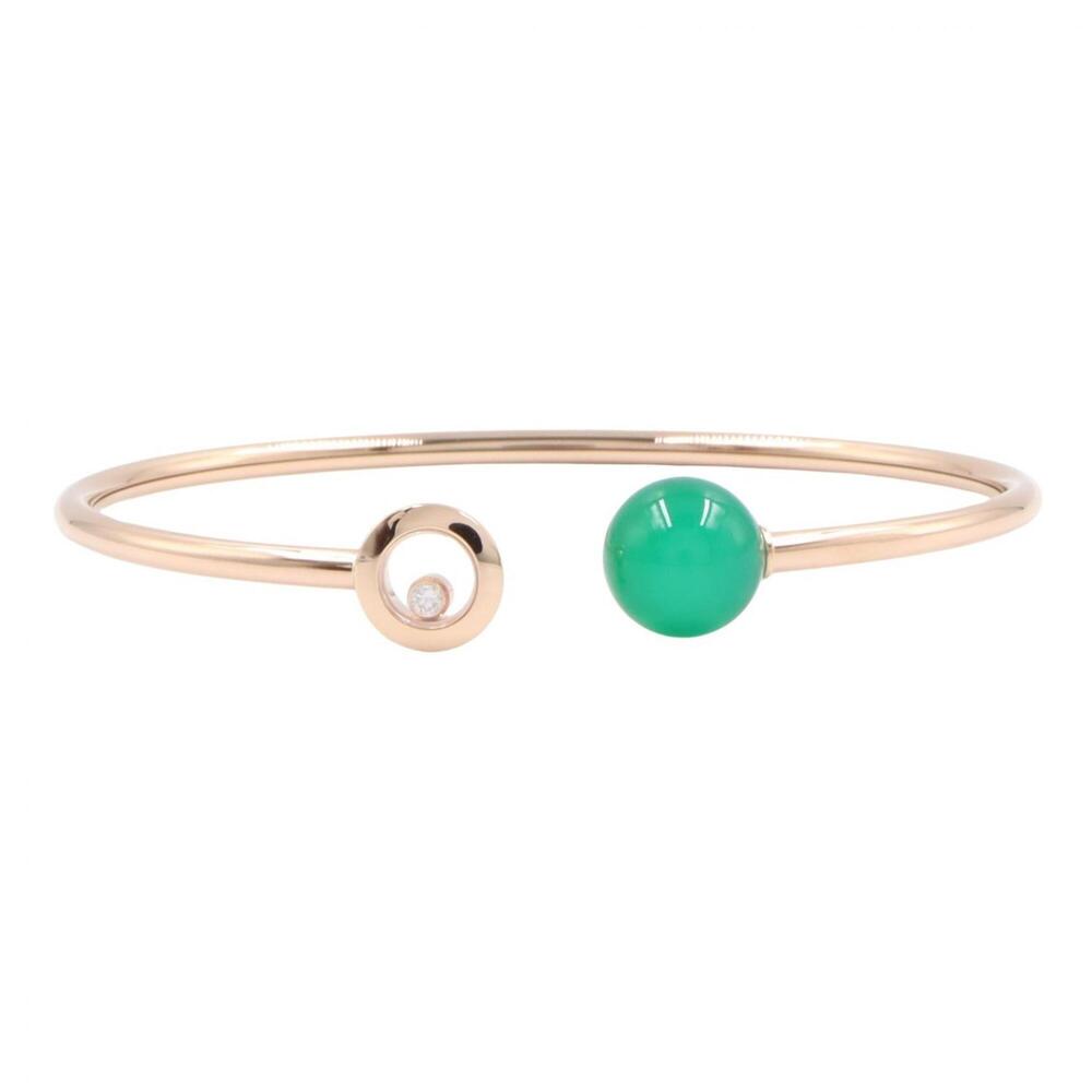 Chopard Happy Diamonds Planet Green Agate Bracelet - 18K Pink Gold (PG) Diamo...